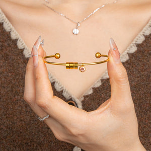 Personalized Engravable Bead Name Cuff Bracelet With Birthstone