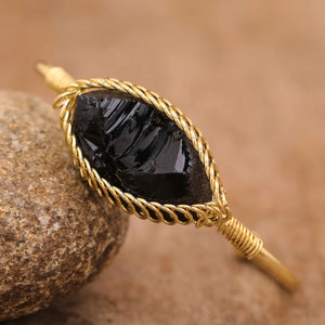 Elegant Amethyst Gold Cuff Bracelet For Her