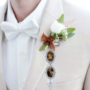 Personalized Wedding Bouquet Picture Charms Brooch Pins