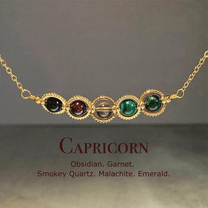 Zodiac Necklace Natural Astrology Jewelry Gift