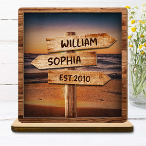Follow Your Path Together - Personalized Custom Wood Plaque - Gift For Couple