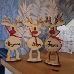 Personalized Freestanding Reindeer Table Decoration