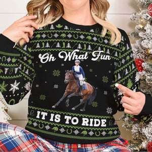 Personalized Photo Gifts For Horse Riding Lovers Ugly Sweater