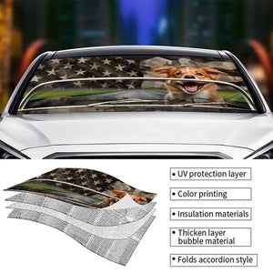 Personalized Dog & Cat Auto Windshield Sunshade, Car Window Protector - Gift For Pet Lovers