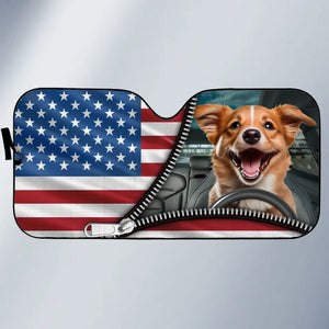 Dog & Cat Personalized Auto Windshield Sunshade, Car Window Protector - Life Is A Grand Adventure, Go Live It