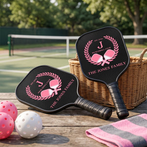 Custom Name Personalized Family Pickleball Club Monogram Paddle