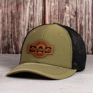 Dad, The Man, The Myth, The Legend - Personalized Leather Patch Hat