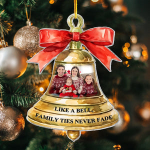 Family Ties Never Fade Personalized Acrylic Photo Ornament