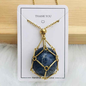 Crystal Gemstone Holder Necklace