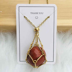 Crystal Gemstone Holder Necklace