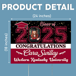 Personalized Custom Photo Congratulations Class Of 2025 Graduation Yard Sign