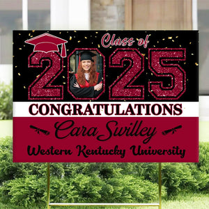 Personalized Custom Photo Congratulations Class Of 2025 Graduation Yard Sign