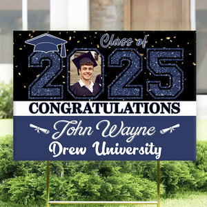 Personalized Custom Photo Congratulations Class Of 2025 Graduation Yard Sign