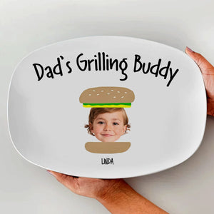 Custom Photo Daddy's Grilling Buddies Burger Hot Dog Platter