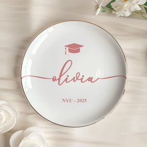 Graduation Dish Custom Name School Year - Personalized Jewelry Dish