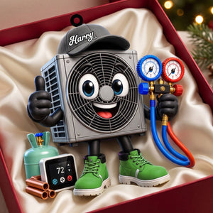 Thumbs-up HVAC Unit Mascot Hanging Ornament โ Personalized Gift For Heating & Cooling Professionals