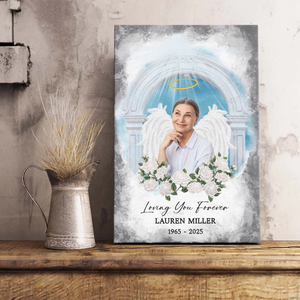 Memorial Personalized Canvas Poster - Custom Photo Sympathy Gifts, Loss Of Loved One, Loving You Forever