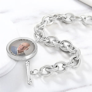 I'm Always With You - Memorial Personalized Photo Charm Bracelet