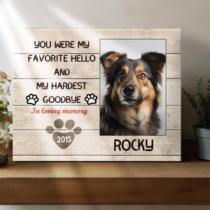 My Hardest Goodbye - Personalized Pet Memorial Canvas