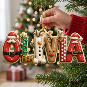 Personalized Alphabet Letter Name Christmas Ornaments Gift for Kids Family