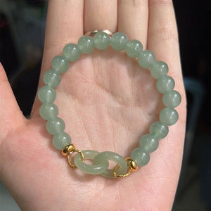 Accompany • Emerald Jade Stone Safe Buckle, Heart Buckle Bracelet