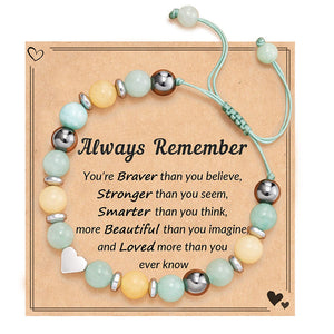 Hand Woven Bracelet With Gift Card, Healing Crystal Bracelet Mother's Day Gift