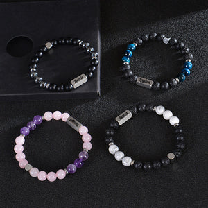 Personalized Name Crystal Beaded Bracelet, Tiger Eye Stone Bracelet