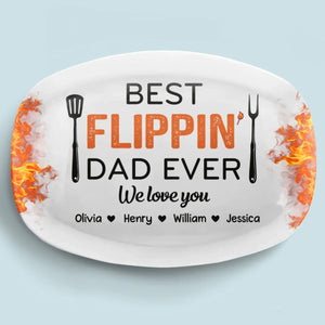 Best Flippin’ Dad Ever - Family Personalized Custom Platter