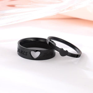 Couple Ring - Personalized Name Matching Heart Promise Rings