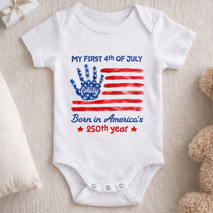 Personalized "My First 4th Of July" Baby Onesie – Gift For Newborns & Toddlers
