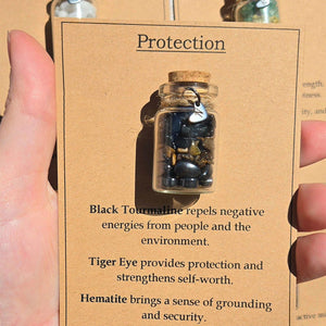 Personalized GOOD LUCK crystal chip bottle.  Lucky charm.  Crystals for new beginnings, exams, interview