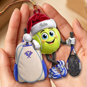 Tennis Racket & Backpack Design Christmas Acrylic Hanging Ornament โ Personalized Tennis Ball Mascot Gift For Players