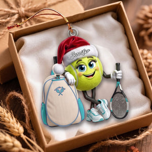 Tennis Racket & Backpack Design Christmas Acrylic Hanging Ornament โ Personalized Tennis Ball Mascot Gift For Players