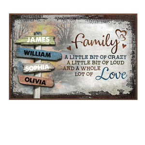 Personalized Family Crazy Loud Love Vintage Sunset Poster
