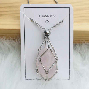 Crystal Gemstone Holder Necklace
