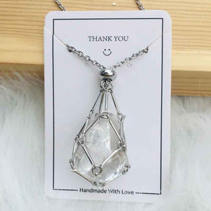 Crystal Gemstone Holder Necklace