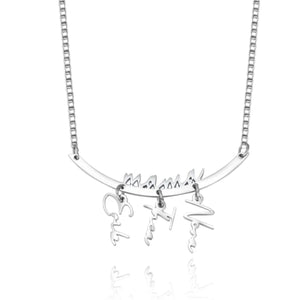 Personalized Names Hanging Grandma Mom Family Necklace with 1-7 Names