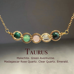 Zodiac Necklace Natural Astrology Jewelry Gift