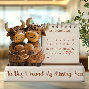 The Day I Found My Missing Piece - Personalized Couple Custom Shaped Acrylic Plaque