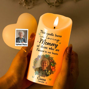 This Candle Burns In Loving Memory Personalized Photo LED Candle