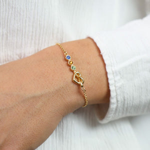 Ties of the Heart - Personalized Adjustable Birthstone Bracelet