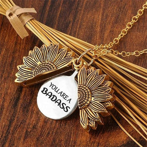 You Are A Badass-Sunflower Necklace