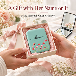 Personalized Birth Flower Mirror – Custom Name Birthday Gift For Her, Sisters, Daughters & Friends