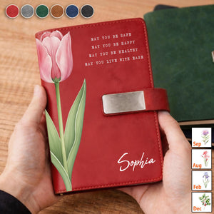 Custom Name & Birth Flower - Metta Prayer Personalized Notebook Set