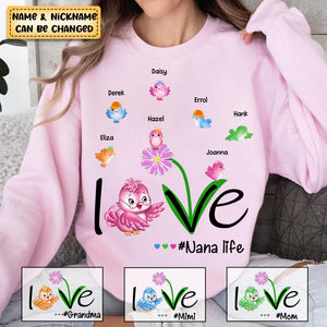 Personalized Love Grandma Life Birds Sweatshirt