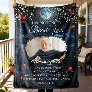 A Hug From Heaven When You Really Miss Me Memorial - Custom Photo Personalized Fleece Blanket