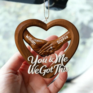 Engagement Gift Hand In Hand Couple โ Personalized Acrylic Hanging Ornament