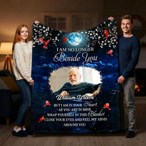 A Hug From Heaven When You Really Miss Me Memorial - Custom Photo Personalized Fleece Blanket