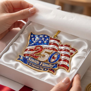 Personalized 1776โ2026 Patriotic Flag Acrylic Ornament โ America 250th Family Keepsake Gift