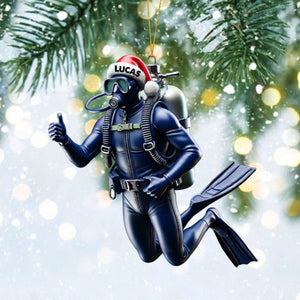 Custom Name Scuba Diving Ornament Personalized Ornament Christmas Gift for Diver